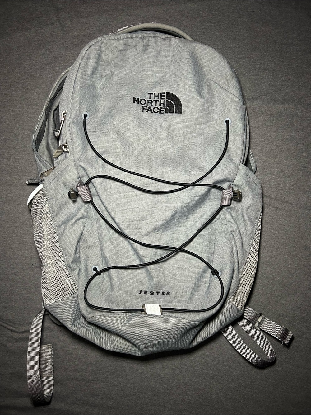 The North Face Jester Backpack in Light Gray with Black Accents